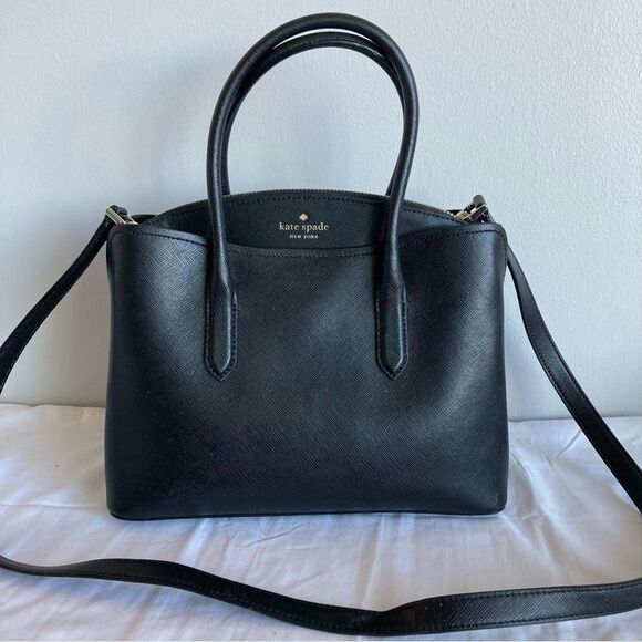 KATE SPADE Black Leather Satchel Madison Dumpling Dolly Phoebe Tote Crossbody - Picture 3 of 11